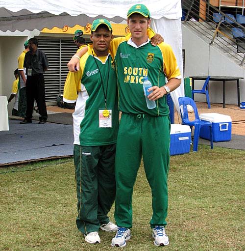 Clayton August and Wayne Parnell after South Africa's win