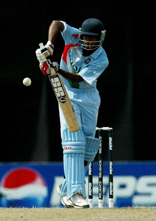 Tanmay Srivastava works the ball off his hips during his 46
