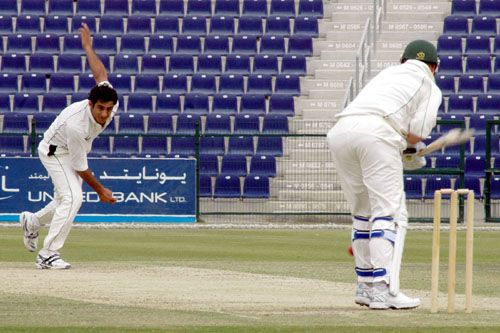 Zahid Shah sends down a delivery 