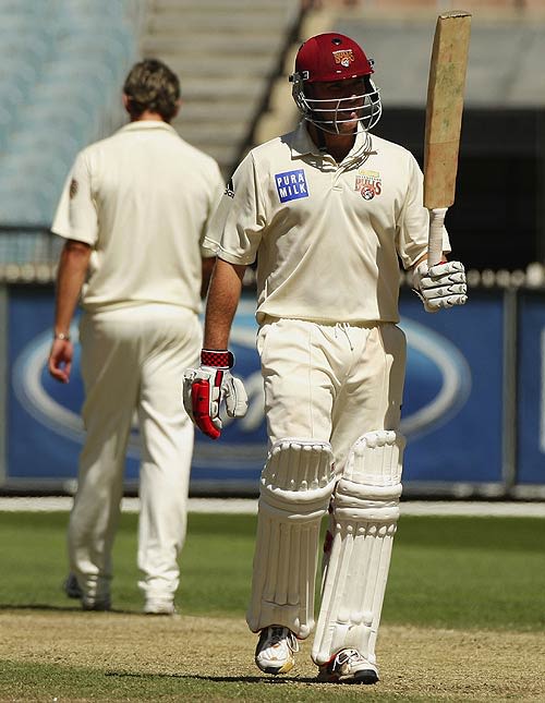 Ryan Broad acknowledges the cheers after reaching his half-century