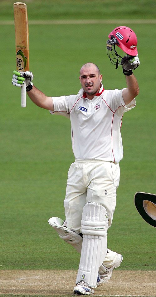 Shanan Stewart of Canterbury celebrates his century