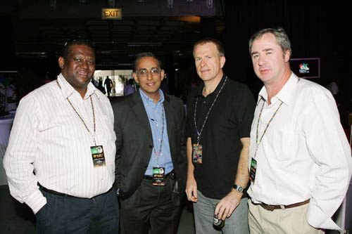 Jeremy Frederick, Haroon Lorgat, Tony Irish and Tim May at the World Twenty20 launch
