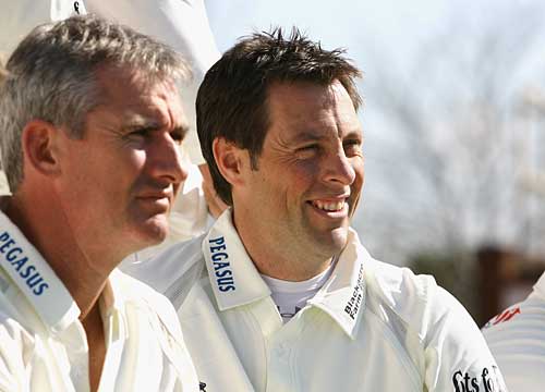 Marcus Trescothick as all smiles with Andrew Caddick