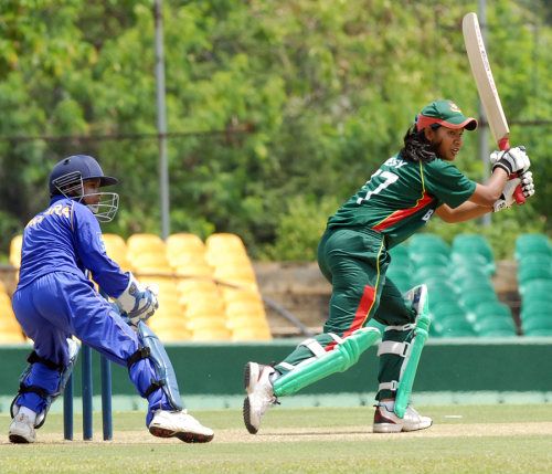 Shathira Jakir plays the ball through the off side