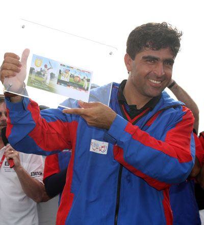 Hasti Gul with his Man-of-the-Match award
