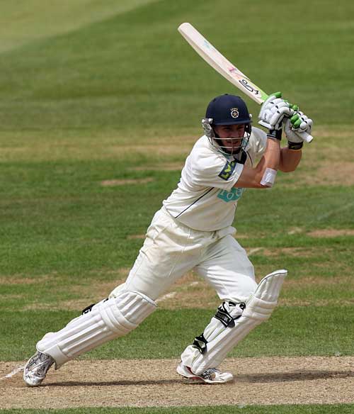 Michael Brown drives as Hampshire try to turn around their deficit