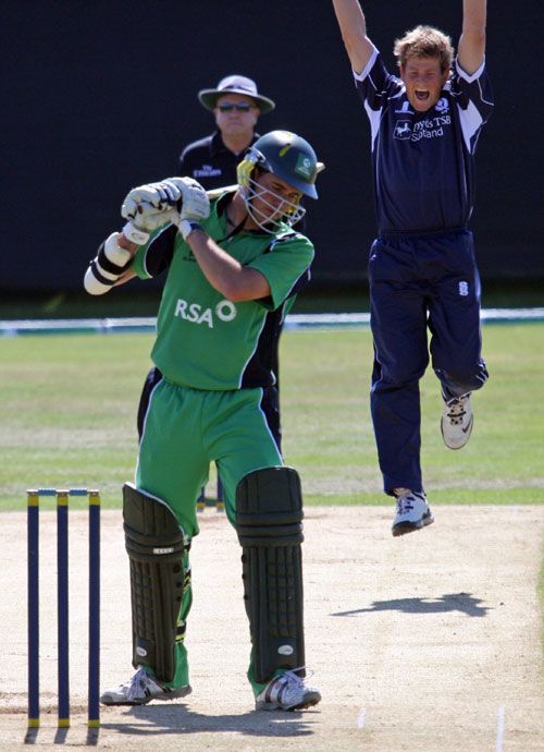 Joy for Dewald Nel as he has Reinhardt Strydom caught at the wicket