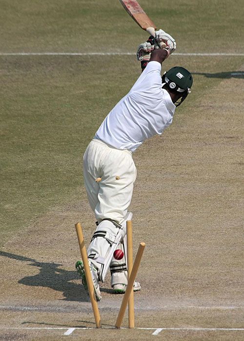 Tafadzwa Ngulube loses his middle stump