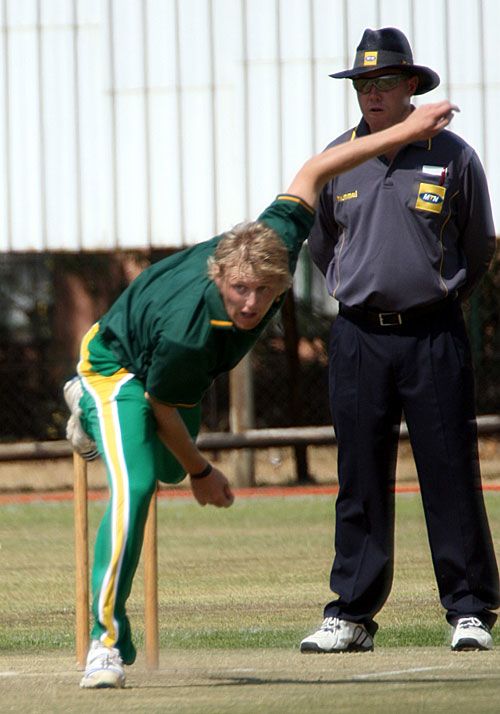 Andrew Birch sends down a delivery
