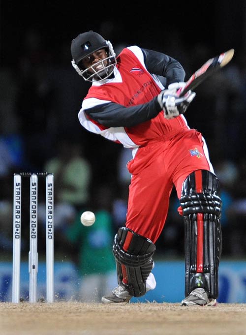 Navin Stewart punches one down the ground