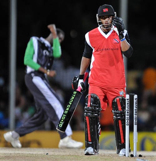 Sulieman Benn celebrates bowling William Perkins