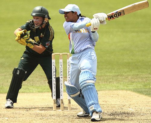 Reema Malhotra plays a powerful shot through the off side