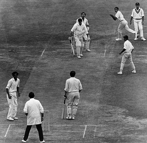 John Price is caught by Abid Ali off Srinivas Venkataraghavan for a duck