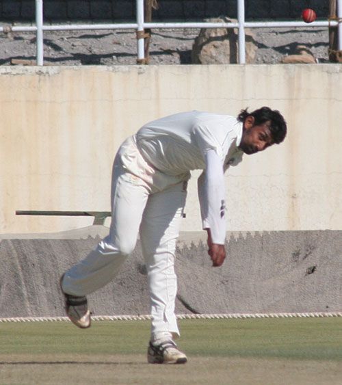 Sony Cheruvathur delivers the ball