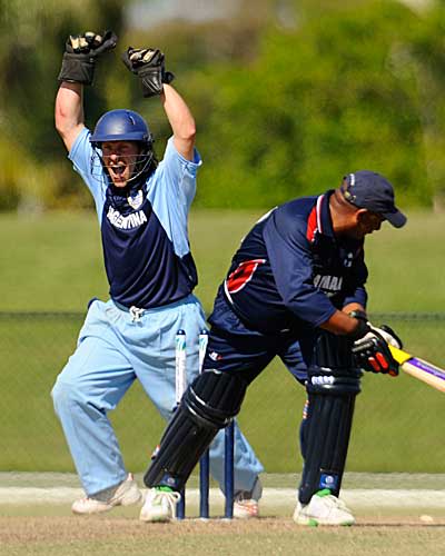 Pearson Best is bowled after his impressive 109