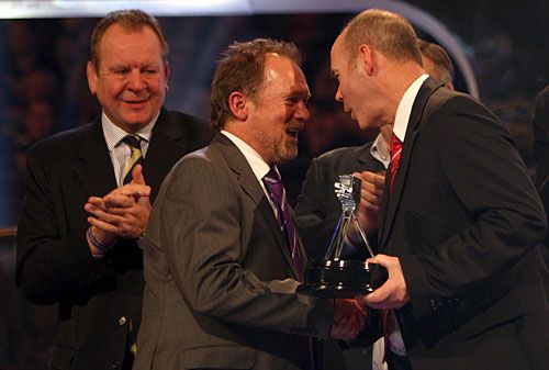 Alastair Hignell receives the Helen Rollason Award during the BBC Sport Personality of the Year Awards