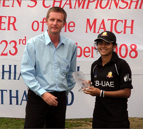 UAE captain Natasha Cherriath won the Player-of-the-Match award