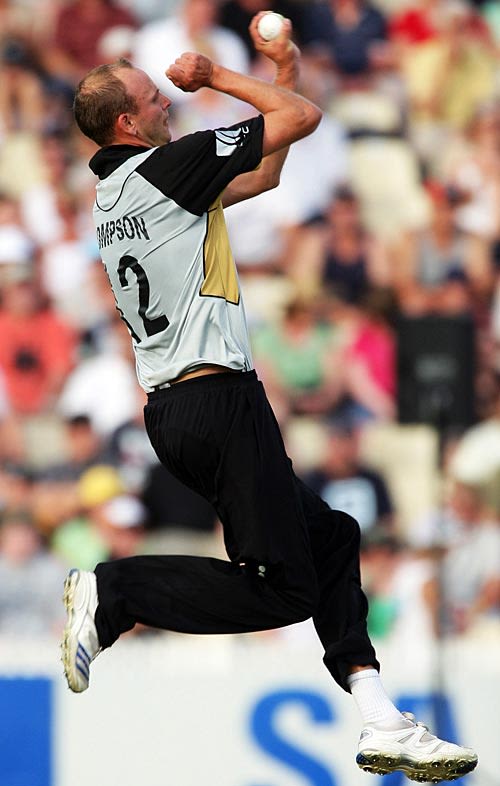 Ewen Thompson in his delivery stride
