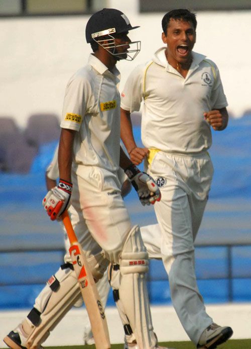 C Ganapathy is ecstatic after dismissing Tanmay Srivastava