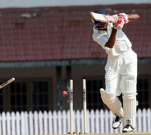 Bhushan Chauhan loses his middle stump