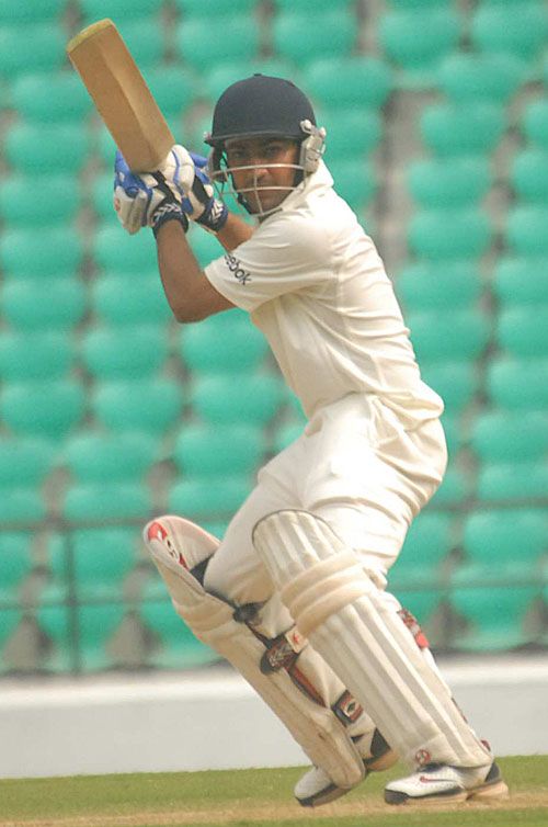 Shivakant Shukla cuts during his marathon unbeaten 178