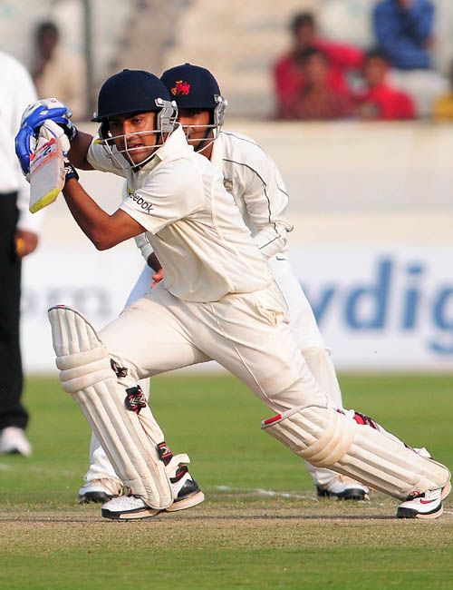 Shivakant Shukla steers the ball through the off side