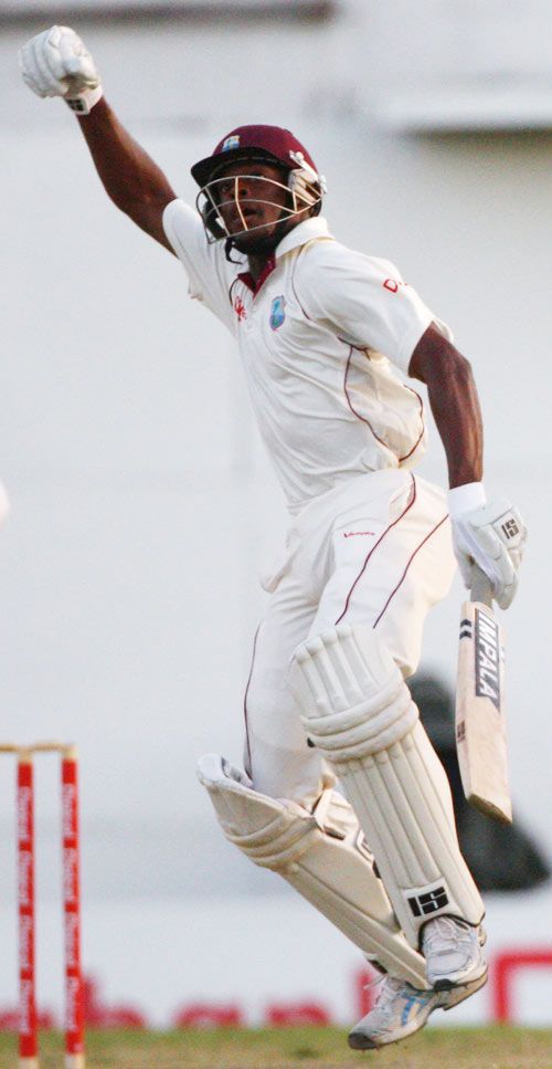 Daren Powell celebrates a great escape