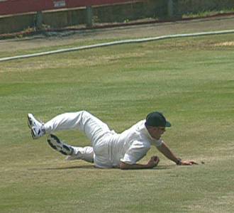 Clive Eksteen takes a catch