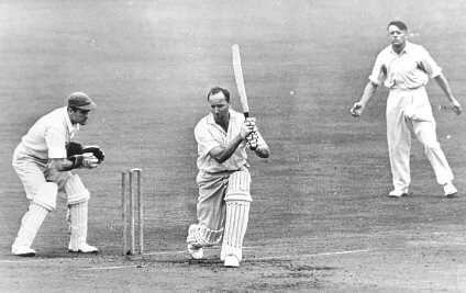 Wilf Wooller batting in 1955