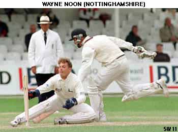 Wayne Noon hits the wickets