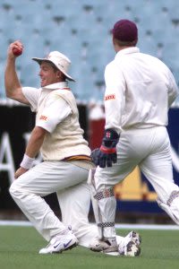 Muller takes a catch, Victoria v Queensland, Pura Milk Cup, 1999/2000