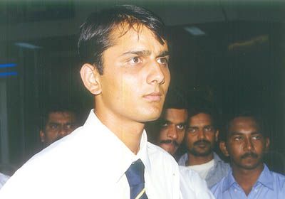Left Arm Orthodox spinner Anup Dave at the Chennai airport