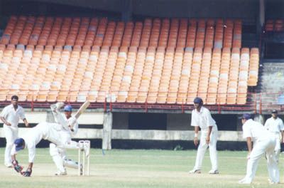 Ajay Kudua pulls Balaji Rao as keeper tries to stop the ball