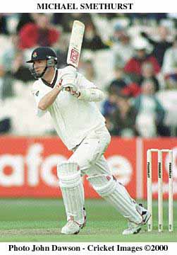 Smethurst batting for Lancs v Leics in the 2000 Benson and Hedges competition