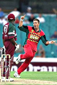 Heath Streak celebrates a wicket