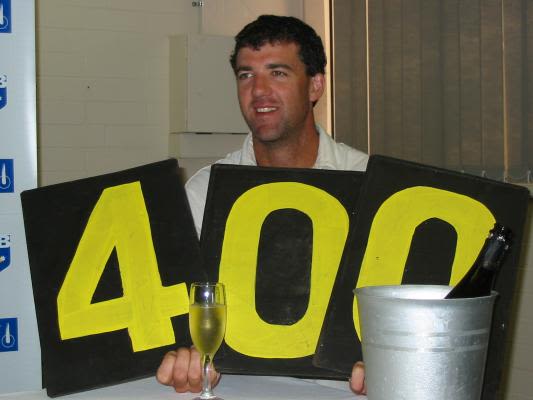 Western Australian pace man Jo Angel after taking his 400th wicket
