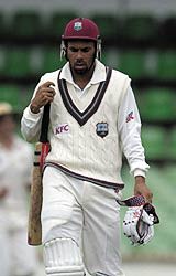 Jimmy Adams leaves the ground after being caught by Adam Gilchrist
