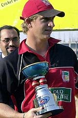Barney Rogers with the Man-of-the-Series award