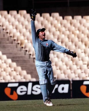 Phil Emery jumps for Joy, New South Wales v South Australia, MMC Semi Final, 1997/98
