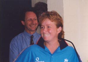Karen Smithies at post match presentation