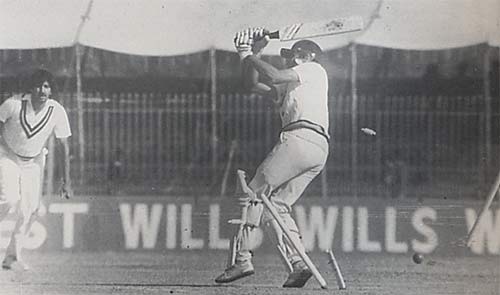 Kapil Dev bowled by Sarfraz