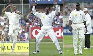 West Indies pace trio Walsh, McLean and King