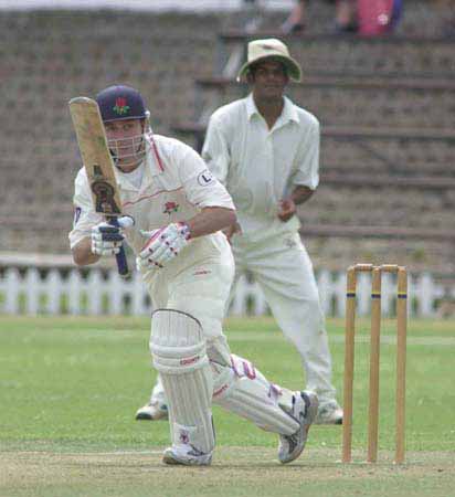 Tim Roberts sets off for a single in the game v Boland