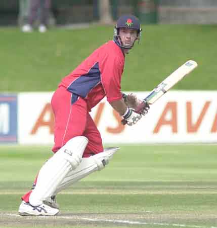 Ryan Driver plays to the leg in his innings of 36