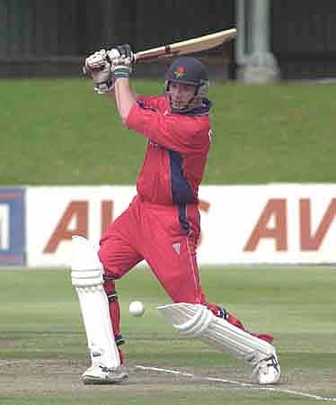 Ryan Driver drives in his innings of 36