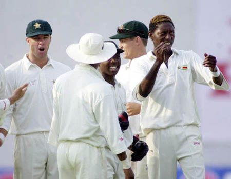 Brighton Watambwa all pumped up after Friend brilliantly ran out Dravid