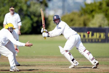 Walker plays a delivery through square leg. State Championship: Auckland v Wellington at Auckland, 24-27 Mar 2002
