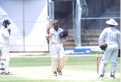 Mithun Beerala celebrating his half century