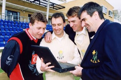 Glamorgan players take part in an online chat