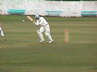 Enfield professional Martin Van Jaarsveld drives Shaun Young to mid